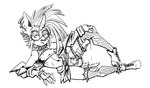 alternative_fashion animal_genitalia anthro clothing female feral genitals goth hair horn intersex looking_at_viewer makeup penis piercing simple_background solo ybkathan friendship_is_magic hasbro my_little_pony mythology fan_character equid equine horse mammal mythological_creature mythological_equine pony unicorn digital_media_(artwork) hi_res monochrome sketch