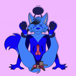 anatomically_correct anatomically_correct_genitalia anatomically_correct_penis animal_genitalia animal_penis ankle_cuffs anthro aroused ballbusting balls bdsm blood blood_from_penis blood_on_genitals blue_body blue_fur blue_hair blue_nose bodily_fluids bondage bound canine_genitalia canine_penis castration cheek_tuft claws cock_and_ball_torture consensual_castration crush cuff_(restraint) ear_tuft erection exposed_testicle eyes_closed facial_tuft feet fur furrowed_eyebrows genital_fluids genital_mutilation genital_torture genitals gore gore_focus gradient_hair hair hammer happy_gore head_tuft knot knotted_penis legs_tied looking_pleasured male masochism mouth_closed mutilation nude pain pawpads penis precum precum_on_own_penis precum_on_penis presenting_balls red_penis restraints sheath simple_background solo spermatic_cords spread_legs spreading submissive tail testicular_rupture text tools torture tuft vas_deferens vein veiny_penis goldnamaterasu canid canine canis domestic_dog mammal 1:1 digital_media_(artwork) flat_colors hi_res signature watermark