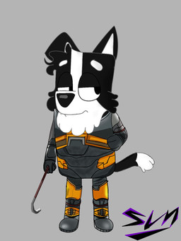black_body black_ears black_fur black_nose black_tail crowbar dipstick_tail fur grey_background male markings simple_background solo standing tail tail_markings tools white_body white_fur white_inner_ear white_tail_tip sunshine4155262 bluey_(series) half-life half-life_2 valve mackenzie_(bluey) border_collie canid canine canis collie domestic_dog herding_dog mammal pastoral_dog sheepdog 3:4 digital_drawing_(artwork) digital_media_(artwork) english_description hi_res