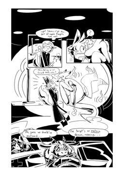anthro between_breasts bodily_fluids breasts car chair cigar cross duo eyewear face_between_breasts female furniture glasses heavy_thrusting horn leaning male motorboating multi_tail pole priest smoke smoking steering_wheel strip_club stripper_pole sunglasses surprise sweat tail text vehicle dragonweirdo ape canid canine equid equine fox fox_spirit ghost haplorhine mammal primate spirit absurd_res comic english_text hi_res monochrome