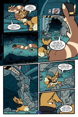 6_panel_comic ambiguous_gender biped black_cape black_clothing black_eyes black_nose black_text brown_body brown_fur brown_hair cape closed_smile clothing detailed_background dialogue duo ellipsis eyebrows eyelashes feral fluffy fluffy_tail fur hair hat headgear headwear inner_ear_fluff looking_back mouth_closed open_mouth open_smile page_number paws quadruped smile speech_bubble stairs tail talking_to_another text toony top_hat tuft walking white_sclera virmir nintendo pokemon virmir_(character) eevee furret generation_1_pokemon generation_2_pokemon pokemon_(species) 2026 absurd_res comic english_text hi_res signature male_(lore)