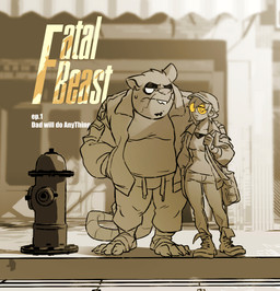 anthro bottomwear clothing detailed_background duo eyewear female glasses hat headgear headwear kemono male musclegut muscular outside pants shirt slightly_chubby topwear goshee248 human mammal murid murine rat rodent 2026 hi_res