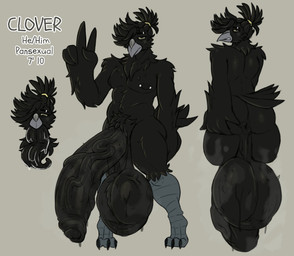 accessory anthro anus athletic athletic_anthro athletic_male balls beak big_balls big_penis black_body black_feathers bodily_fluids butt eyebrow_piercing facial_piercing feather_hair feathers flaccid foreskin genitals gesture hair hair_accessory hair_over_eye hand_gesture huge_balls huge_penis hyper hyper_balls hyper_genitalia hyper_penis long_tongue male muscular muscular_thighs musk nipple_piercing nipples one_eye_obstructed pecs penis piercing pseudo_hair rear_view saliva solo sweat sweaty_genitalia sweaty_penis tail tail_feathers tongue tongue_out v_sign vein veiny_balls veiny_penis deadzgaia clover_(deadzgaia) avian bird corvid corvus_(genus) crow oscine passerine hi_res