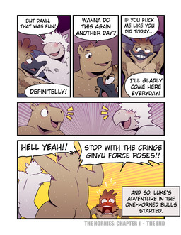 after_sex anthro armpit_hair blush bodily_fluids body_hair brown_body brown_fur butt cheering dialogue embarrassed excited eye_contact five_frame_image full-face_blush fur group hands_behind_head looking_at_another lying male male/male nipples non-mammal_nipples nude on_back profanity sweat text the_end trio white_body white_fur t0l0k keegan_(t0l0k) luke_(t0l0k) paul_(t0l0k) anatid anseriform avian bird camelid capybara caviid duck llama mammal rodent comic end_page english_text hi_res multiple_scenes