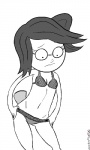 bra clothing eyewear female glasses panties solo underwear sirzeba cartoon_network regular_show eileen_roberts animal_humanoid eulipotyphlan eulipotyphlan_humanoid humanoid mammal mammal_humanoid mole_(animal) mole_humanoid 3:5 monochrome