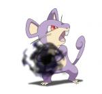 ambiguous_gender attack charging energy_ball feral magic_user open_mouth pokemon_move red_eyes shadow_ball simple_background snout solo standing tongue whiskers 海市くるま nintendo pokemon generation_1_pokemon mammal pokemon_(species) rattata rodent low_res