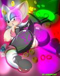 anthro anus blush boots breasts butt chaos_emerald clitoris clothing female footwear gem genitals gloves gold_rings handwear lights membrane_(anatomy) membranous_wings nipples pussy ring shoes solo wings nobody147 third-party_edit sega sonic_the_hedgehog_(series) rouge_the_bat bat mammal 4:5 hi_res