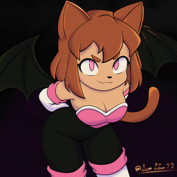 anthro armwear bodysuit boots breasts brown_body brown_hair cleavage clothed clothing cosplay elbow_gloves female footwear fur gloves hair handwear looking_at_viewer shoes simple_background skinsuit smile solo tail tight_clothing wings lemlim22 gameoverse glitch_productions sega sonic_the_hedgehog_(series) kit_bodega rouge_the_bat domestic_cat felid feline felis mammal 1:1 absurd_res digital_media_(artwork) hi_res