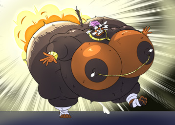 anthro areola aroused aroused_face beanie belly big_areola big_belly big_butt big_moobs big_nipples black_body black_fur bodily_fluids brown_body brown_fur butt chain_bracelet chain_necklace chain_piercing clothing cum ejaculation explosion feet foot_wraps fur genital_fluids hat headgear headwear huge_areola huge_belly huge_butt huge_moobs intersex jewelry lactating male male_lactation moobs multicolored_body multicolored_fur necklace nipple_chain nipples obese obese_anthro obese_male orgasm overweight overweight_anthro overweight_male pain piercing solo wraps reagan700 pound_(reagan700) canid canine canis domestic_dog mammal mastiff molosser rottweiler hi_res