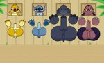 3_toes 4_toes anus balls blue_body erection feet genitals group hairless humanoid_genitalia humanoid_penis leaf male nude penis purple_body smile tail take_your_pick through_wall toes yellow_body reggie_rakun disney lilo_and_stitch gantu jumba_jookiba reuben_(lilo_and_stitch) stitch_(lilo_and_stitch) alien animal_humanoid experiment_(lilo_and_stitch) humanoid kweltikwan marine marine_humanoid absurd_res hi_res