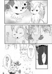 accessory ambiguous_gender anthro blush braixen comic duo female feral flower flower_in_hair generation_1_pokemon generation_6_pokemon greyscale hair hair_accessory hi_res japanese kemoribbon monochrome ninetales nintendo plant pokemon pokemon_(species) text translated