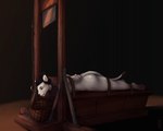 arm_tied basket blood bodily_fluids container death decapitation execution gore hair nude ponytail restraints tail white_body kirkir adhira_hale felid lion mammal pantherine 2020 animated digital_drawing_(artwork) digital_media_(artwork) signature