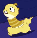 2015 afterglow_ampharos alternate_species alternate_universe ambiguous_gender armless blush clothing crossover generation_5_pokemon monster_kid nintendo open_mouth outside pattern_clothing pattern_shirt pattern_topwear pokemon pokemon_(species) poketale scraggy shirt solo striped_clothing striped_shirt striped_topwear stripes teeth topwear undertale undertale_(series) wide_eyed