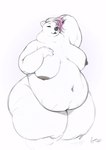 anthro areola belly big_belly big_breasts black_areola black_nipples breasts curvy_figure dark_areola dark_nipples female fur hair looking_at_viewer navel nipples nude obese obese_anthro obese_female overweight overweight_anthro overweight_female pear-shaped_figure pink_hair sagging_breasts solo thick_thighs white_body white_fur wide_hips emberwick lily_(emberwick) bear mammal polar_bear ursine hi_res signature sketch