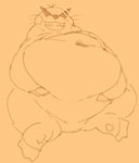 ambiguous_gender anthro belly big_belly biped eyewear hyper navel obese overweight simple_background smile solo sunglasses marioaec1 mario_bros nintendo eulipotyphlan mammal mega_mole mole_(animal) monty_mole 2024 hi_res sketch