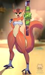 anthro bandage bandaged_arm bandaged_chest bandaged_foot barely_visible_genitalia barely_visible_pussy belt bottomless breasts clothed clothing female genitals pussy solo standing wide_hips tutifruti_(artist) all_hail_king_julien dreamworks madagascar_(series) clover_(madagascar) lemur mammal primate strepsirrhine absurd_res hi_res