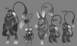 2018 absurd_res anthro claws dohen electricity female fluffy fur glowing glowing_eyes hi_res larein male mammal monochrome niarl nude paws raen smile solo soulcentinel tiban toe_claws wape