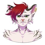 angry anthro ear_piercing frown green_eyes gromp hair male piercing red_hair solo axiomx finnian_ennis felid mammal pantherine tiger 1:1 hi_res