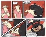 anal anthro anthro_on_anthro ass_suck bear big_butt black_body black_fur blush bodily_fluids bottomwear bottomwear_down bovid bullying butt caprine chunk_(trashtoonz) clothed clothing comic command crying dialogue duo english_text forced forced_rimming fur goat hi_res horn male male/male mammal musk nervous oral pants pants_down partially_clothed percy_(trashtoonz) rimming sex shirt slightly_chubby smile smokey_(trashtoonz) speech_bubble tears text topwear trashtoonz