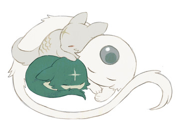:< ambiguous_feral ambiguous_gender blue_gem cuddling daww eyes_closed facial_markings feral forehead_markings fur gem green_body green_fur green_tail group head_markings hug markings neck_tuft simple_background sleeping sparkles tail tan_body tan_fur tan_tail trio tuft white_background young young_ambiguous young_feral jejejunum martlet_(jejejunum) risoria_(jejejunum) secret_(jejejunum) fraid_(species) hybrid nethermare spirit full-length_portrait portrait female_(lore) male_(lore) mother_(lore) mother_and_child_(lore) parent_(lore) parent_and_child_(lore)