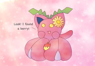 between_breasts big_breasts bra breast_squish breasts busty_feral clothing dialogue excited female feral flower_on_head food fruit happy huge_breasts leaf leppa_berry plant pokemon_berry solo squish text tight_clothing underwear nanabsylve nintendo pokemon elemental_creature flora_fauna generation_2_pokemon hoppip pokemon_(species) waddling_head english_text hi_res