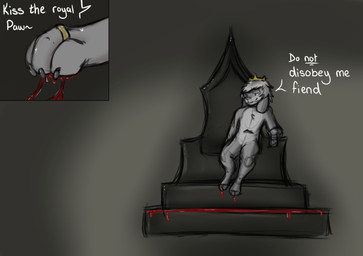 ambiguous_gender anthro blood bodily_fluids crush dominant fantasy femboy gore male paws prince royalty solo trampling violence grandeclound bun_morozov lagomorph leporid mammal rabbit hi_res