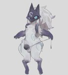 absurd_res anthro balls biped bovid caprine erection fur genitals hi_res kindred_(lol) lamb_(lol) league_of_legends male mammal mask penis ramssa riot_games sheep simple_background solo tencent white_body white_fur