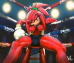 anthro boxing breasts clothed clothing crossgender digital_media_(artwork) echidna feliscede female knuckles_the_echidna mammal monotreme muscular muscular_anthro muscular_female nights_into_dreams ring sega shaded solo sonic_the_hedgehog_(series) sport topless