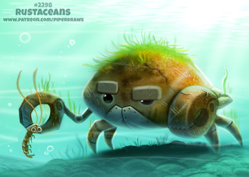 ambiguous_gender black_eyes bubble duo feral humor machine pun rust screw text underwater visual_pun water piper_thibodeau aquatic arthropod crab crustacean decapod malacostracan robot shrimp digital_media_(artwork) digital_painting_(artwork) painting_(artwork) url