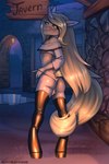 anthro anus backsack balls balls_out bedroom_eyes blonde_hair blue_eyes blush boots butt clothed clothing clothing_pull cobblestone collar crop_top crossdressing femboy footwear genitals glistening glistening_butt glistening_thighs hair hand_in_panties hand_in_underwear hoof_boots_(hoofwear) hooves horn ineffective_clothing lamp lantern latex latex_clothing latex_legwear latex_thigh_highs legwear long_hair looking_at_viewer looking_back looking_back_at_viewer male midriff narrowed_eyes night o-ring_collar outside panties puddle puffy_anus seducing_viewer seductive shirt shoes sign skimpy slim smile smirk solo stone_wall tail tail_around_leg tavern thigh_boots thigh_highs thong topwear underwear underwear_pull unicorn_horn wall_(structure) wood wood_sign yellow_tail jedayskayvoker hasbro my_little_pony mythology fan_character kailen_(reky) equid equine mammal mythological_creature mythological_equine unicorn 2025 2:3 absurd_res hi_res
