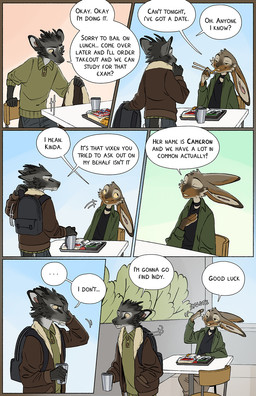 anthro big_ears biped brown_eyes chair chopsticks clothed clothed_anthro clothing container cup dialogue duo eating female food food_container food_tray fries fruit fur furniture grey_body grey_fur head_tuft holding_chopsticks holding_container holding_cup holding_object makizushi male on_chair plant pointy_ears prick_ears sitting sitting_on_chair snout speech_bubble standing strawberry sushi sushi_roll table text tuft tusks walking_away yellow_sclera falco_works pen_(falco_works) rosa_(falco_works) cervine deer lagomorph leporid mammal rabbit tufted_deer 2024 comic digital_media_(artwork) english_text hi_res
