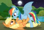 animal_ears applejack_(mlp) bat_pony cutie_mark equine fangs female feral friendship_is_magic fur hair lesbian magister39 mammal my_little_pony pointy_ears rainbow_dash_(mlp) red_eyes smile vampire wings
Rating: Safe
Score: 10
User: slyroon
Date: April 20, 2014
