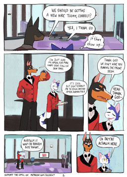 anthro bow_tie chair clothed clothing dialogue eye_bags footwear fur furniture hair male shoes striped_body striped_fur stripes tail text martindosent lynn_(martindosent) canid canine canis domestic_cat domestic_dog felid feline felis mammal 2025 absurd_res clip_studio_paint_(artwork) comic cover cover_art cover_page digital_media_(artwork) english_text handwritten_text hi_res