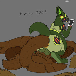 anal anthro anus balls big_anus big_balls bloated blush blush_lines butt cellphone digitigrade electronics excessive_feces feces feces_on_balls feces_on_genitals feces_pile feet fur genitals green_balls green_body green_fur green_tail grey_background huge_anus huge_balls hyper hyper_feces hyper_feces_pile machine male male_pooping open_mouth paws phone pooping pooping_on_floor protogen_armor protogen_visor simple_background smartphone solo tail text two_tone_feet kitscat protogen 1:1 digital_drawing_(artwork) digital_media_(artwork) hi_res watermark