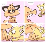 anthro begging blush cunnilingus duo female genitals heart_symbol love male male/female oral sex simple_background text toony vaginal zexium deadlycomics_(copyright) cornbread_(deadlycomics) sandals_(deadlycomics) canid canine domestic_cat felid feline felis fox mammal comic russian_text