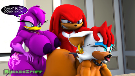 ahegao ambiguous_penetration anthro bent_over big_breasts big_butt breasts butt clenched_teeth collar dialogue ear_piercing ear_ring female group hand_on_head head_tuft huge_breasts huge_butt lips looking_pleasured male male/female open_mouth penetration piercing ring_piercing rough_sex sex speech_bubble spiked_collar spikes teeth thick_lips thick_thighs tongue tongue_out trio tuft rocketspuff sega sonic_riders sonic_the_hedgehog_(series) knuckles_the_echidna rouge_the_bat wave_the_swallow avian bat bird echidna hirundinid mammal monotreme oscine passerine swallow_(bird) 16:9 3d_(artwork) 4k absurd_res digital_media_(artwork) hi_res widescreen