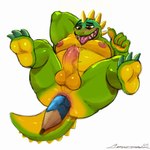 anthro balls barazoku belly big_belly genitals gradient_penis green_body humanoid_genitalia humanoid_penis lying male moobs muscular muscular_anthro muscular_male nipples nude object_in_ass on_back open_mouth overweight overweight_anthro overweight_male pencil penis perineum pink_penis simple_background solo spread_legs spreading tongue tongue_out vein veiny_penis white_background yellow_balls yellow_body yellow_eyes yellow_penis crazydrak scalie 1:1 2024 dated hi_res signature