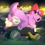 anthro anus bow_ribbon breasts butt eyelashes eyeshadow female genitals grass kart looking_at_viewer makeup nipples nude outdoor_nudity outside plant presenting presenting_hindquarters pussy raised_tail siphon_(anatomy) solo tail vehicle jadenarts mario_bros mario_kart nintendo birdo_(character) birdo absurd_res hi_res