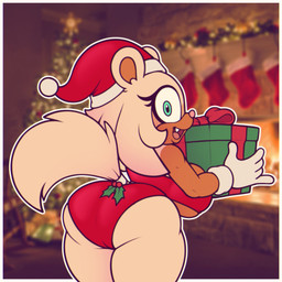 accidental_holly anthro big_breasts big_butt bra breasts butt christmas_clothing christmas_headwear christmas_stocking christmas_tree clothing fangs female fireplace gift gift_wrapped hat headgear headwear holding_object holidays holly_(plant) looking_at_viewer looking_back looking_back_at_viewer open_mouth open_smile panties plant santa_hat smile smiling_at_viewer solo teeth thick_thighs tree under_boob underwear wide_eyed wide_hips cocomania christmas sega sonic_the_hedgehog_(series) coco_the_ferret fan_character domestic_ferret mammal mustelid musteline true_musteline weasel 1:1 absurd_res hi_res