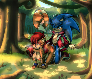 all_fours anthro anus areola bodily_fluids boots breasts brown_body butt canon_couple clothed clothing cum cum_from_vagina cum_in_vagina cum_inside cum_string doggystyle dripping duo erection female female_penetrated fingerless_gloves footwear forest from_behind_position fur genital_fluids genitals gloves hair half-closed_eyes handwear humanoid_genitalia humanoid_penis kneeling leaking_cum looking_pleasured male male/female male_penetrating male_penetrating_female narrowed_eyes nipples nude open_clothing open_mouth open_topwear outdoor_nudity outside outside_sex penetration penile penis plant saliva saliva_drip scar sex shoes smile sweat sweatdrop tail tongue tongue_out topwear tree vaginal vaginal_penetration vulva demichan archie_comics sega sonic_the_hedgehog_(archie) sonic_the_hedgehog_(comics) sonic_the_hedgehog_(series) sally_acorn sonic_the_hedgehog chipmunk eulipotyphlan ground_squirrel hedgehog mammal rodent sciurid digital_media_(artwork) hi_res