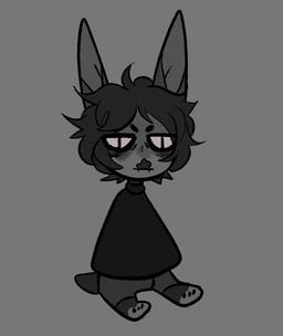 alternative_fashion anthro bat_ears chibi clothing emo eyeshadow grey_body makeup male solo sweater tail topwear regularex bat mammal sketch