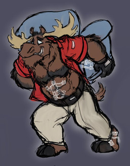 abs anthro antlers biped black_clothing black_gloves black_handwear bottomwear brown_body brown_fur clothed clothing fur gloves grey_background group handwear holding_object hooves horn male musclegut muscular muscular_anthro muscular_male open_clothing open_shirt open_topwear pants pecs red_clothing red_shirt red_topwear shirt simple_background size_difference smile solo_focus standing tail tickle_fetish tickling tickling_belly topwear translucent translucent_body white_bottomwear white_clothing white_pants kctk deer felid ghost mammal moose new_world_deer spirit