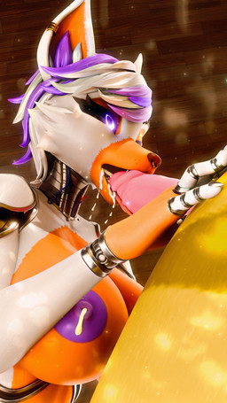 anthro areola big_breasts bodily_fluids breasts claws cum cum_drip cum_in_mouth cum_inside cumshot dripping duo ear_piercing ear_ring ejaculation erection eyebrow_piercing faceless_anthro faceless_character faceless_male facial_markings facial_piercing fellatio female female_anthro female_focus fingerless_(marking) fingerless_gloves_(marking) fingers fur genital_fluids genitals gloves_(marking) glowing glowing_eyes hair head_markings humanoid_genitalia humanoid_penis inner_ear_fluff inside lactating licking machine male male/female markings mismatched_genitalia mismatched_penis muzzle_(marking) nipples nose_piercing open_mouth oral particles penile penis penis_in_mouth penis_lick piercing pink_penis purple_areola purple_eyes purple_hair purple_nipples ring_piercing robophilia sex short_hair solo_focus tongue tongue_out tongue_out_fellatio tuft white_body white_fur white_hair wire mrs_dexie mayosplash_(modeler) five_nights_at_freddy's five_nights_at_freddy's_world scottgames lolbit_(fnaf) springy_(springycharna) animatronic canid canine fox lagomorph leporid mammal rabbit robot robot_anthro 2025 3d_(artwork) 4k 9:16 absurd_res digital_media_(artwork) hi_res