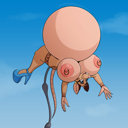 5_fingers air_inflation ambiguous_penetration anthro black_claws breasts buckteeth claws clothing ear_piercing female fingers floating footwear fur hose hose_inflation inflation nipple_piercing nipples open_mouth penetration piercing pink_nipples pink_nose red_tongue shoes solo tail tan_body tan_fur teeth tongue s7v8 mammal mouse murid murine rodent 1:1