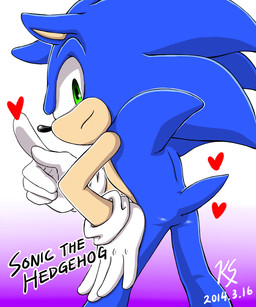 anthro back_spikes blue_body butt countershade_arms countershade_face countershade_torso countershading featureless_butt gesture gradient_background hand_gesture hand_on_leg head_spines heart_symbol male pointed_tail pointing pointing_up presenting presenting_hindquarters quills_(anatomy) simple_background solo spikes spikes_(anatomy) koreansonic sega sonic_the_hedgehog_(series) sonic_the_hedgehog eulipotyphlan hedgehog mammal 2014 5:6