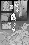 age_difference anthro clothed clothing dialogue duo fangs female genitals growling humanoid_genitalia humanoid_penis male older_female penis sleeping sleepwear teeth text underwear younger_male amazinggwen beastars legoshi_(beastars) sebun_(beastars) bovid canid canine canis caprine domestic_sheep mammal merino_sheep sheep wolf absurd_res black_and_white comic digital_media_(artwork) english_text hi_res monochrome