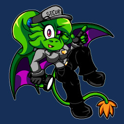 anthro bangs black_bottomwear black_clothing black_pants bottomwear clothing dragon_wings dress_shoes eyeliner feathered_tail feathers female flashlight gesture green_body green_skin grey_clothing grey_shirt grey_topwear hair hand_gesture hat headgear headwear long_tail looking_at_viewer magenta_eyes makeup nightguard one_eye_closed pants pointing ponytail posed prehensile_tail purple_eyeliner security security_badge security_guard shirt solo tail topwear wink winking_at_viewer spdy4 five_nights_at_frickbear's_3 mythology arrow_(spdy4) arrow_the_dragon arrow_xiang_long couatl dragon eastern_dragon feathered_scalie feathered_snake hybrid mythological_creature mythological_scalie reptile scalie snake 1:1 alpha_channel digital_media_(artwork) pixel_(artwork)