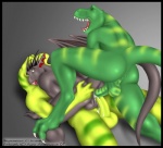 2007 agroalba anal anal_penetration anthro anus backsack balls black_body black_border black_scales bodily_fluids border butt claws cum cum_in_ass cum_inside cumshot digital_media_(artwork) dinosaur double_anal double_penetration dragon ejaculation erection genital_fluids genitals green_body green_scales group group_sex hindpaw horn intersex intersex/male male male/male male_penetrated male_penetrating male_penetrating_male maleherm maleherm/male membrane_(anatomy) membranous_wings mythological_creature mythological_scalie mythology nude orgasm paws penetration penis prehistoric_species pussy reptile sandwich_position scales scalie sex simple_background spread_legs spreading striped_genitalia striped_penis stripes tail teeth threesome tongue trio wings yellow_body yellow_scales