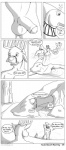 anthro beach comic deer dialogue english_text fish foreskin forsen genitals greyscale group half-erect hi_res humanoid_genitalia humanoid_penis male male/male mammal marine monochrome outside partially_retracted_foreskin penis seaside shark text