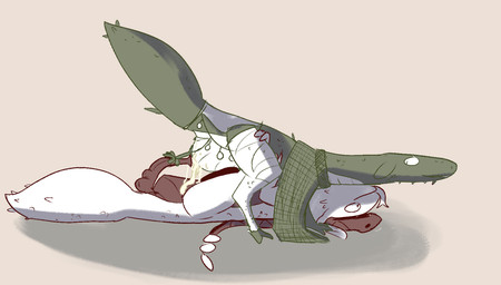 animal_genitalia bodily_fluids cloaca cloacal_penis clothed clothing duo erection female feral genitals male male/female on_bottom on_top pregnant pregnant_sex sex straddling tail thick_tail thepatchedragon dragonscape mythology dinosaur dragon drekir dromaeosaurid mythological_creature mythological_scalie prehistoric_species reptile scalie theropod hi_res